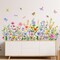 Colorful Floral Wall Decals Wildflowers Flower Wall Stickers Butterfly Green Plant (Flower)